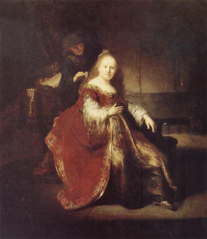 REMBRANDT Harmenszoon van Rijn Esther Preparing to Intercede with Abasuerus Germany oil painting art